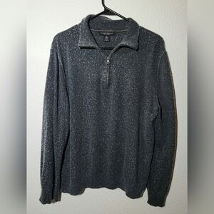 Banana Republic Womens Size XL Grey Silk And Cashmere 1/4 Zip  Pullover Sweater